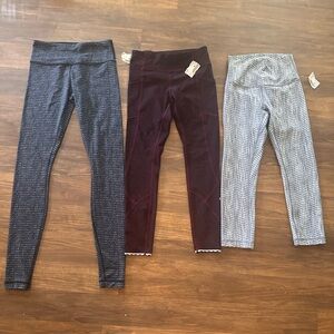 Full length lululemon Leggings Trio in Navy, Burgundy, and Gray